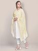 Embroidered Light Yellow Super Net Dupatta. freeshipping - Dupatta Bazaar