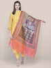 Digital Printed Orange Silk Dupatta freeshipping - Dupatta Bazaar