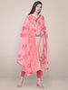 Embroidered Sequence Work Coral Net dupatta freeshipping - Dupatta Bazaar