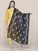 Black chiffon dupatta white embroidery freeshipping - Dupatta Bazaar