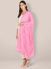 Baby Pink Embroidered  Chiffon Dupatta freeshipping - Dupatta Bazaar