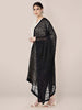 Black Chiffon Dupatta with Embroidery freeshipping - Dupatta Bazaar