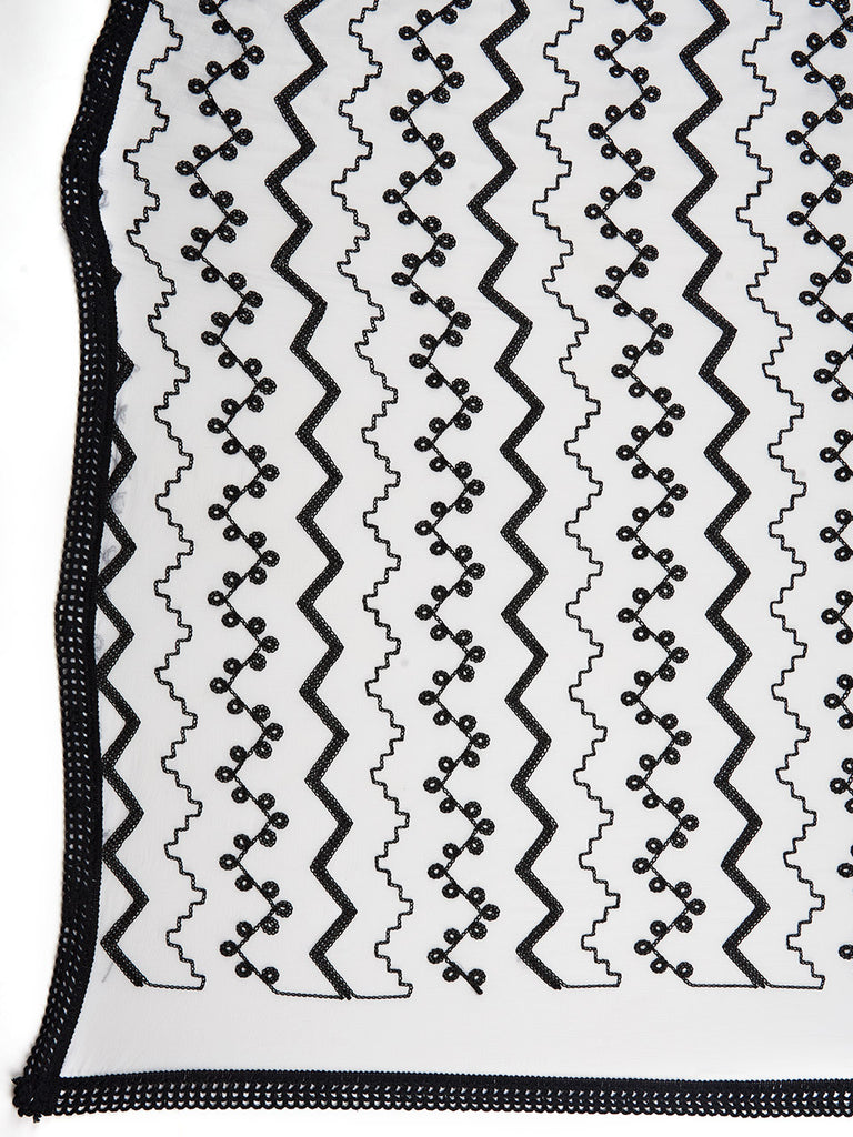 White Embellished Chiffon Dupatta main image 1