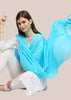 Sky Blue Solid Pure Cotton Dupatta