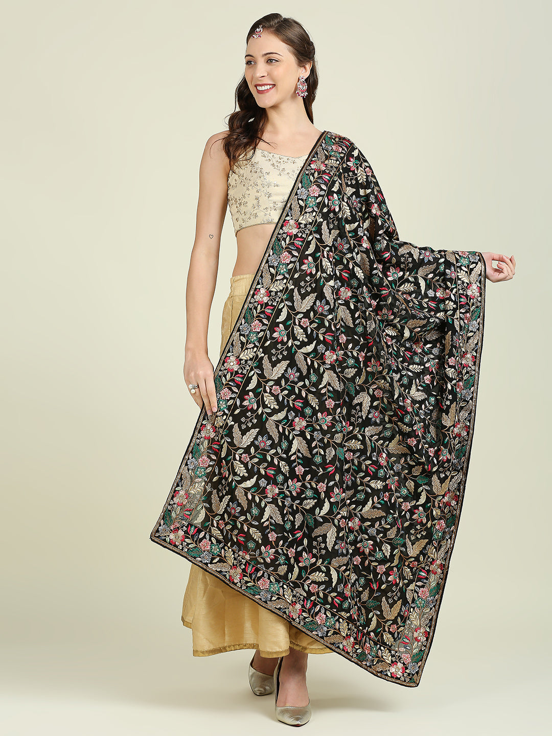 Elm Dupatta BLACK main image 1