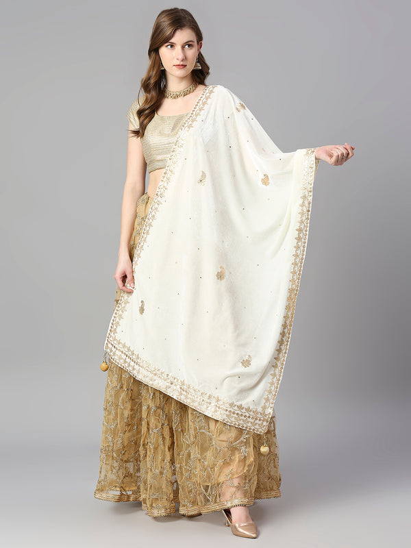 Rama Green Gotta Patti Velvet Dupatta main image 1
