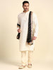 Men's Black Bandhini Dupatta for Kurta/Sherwani/Achkan