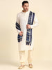 Men's Indigo Printed Silk Dupatta for Kurta/Sherwani/Achkan