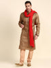 Men's Red Cotton Dupatta for Kurta/Sherwani/Achkan