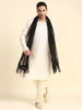Men's Black Organza Dupatta for Kurta/Sherwani/Achkan
