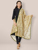Green & Gold Embroidered Cotton Silk Dupatta freeshipping - Dupatta Bazaar