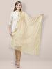 Beige Cotton Silk Dupatta with Gold Borders. freeshipping - Dupatta Bazaar