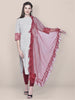 Maroon Net Dupatta with Ruffles freeshipping - Dupatta Bazaar