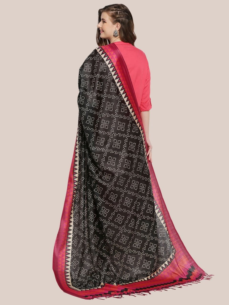 Black Printed Silk Dupatta main image 1
