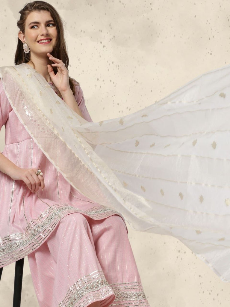 Organza Off White with Gold Weaving Dupatta