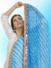 Turquoise Blue Leharia Georgette Dupatta with Gotta Patti Border