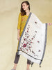 White Hand Painted Cotton Silk Dupatta