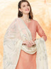 White Pure Cotton Dupatta with Silver Gotta Work