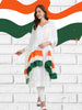 Tricoloured (Tiranga) Chiffon Dupatta with Ruffles