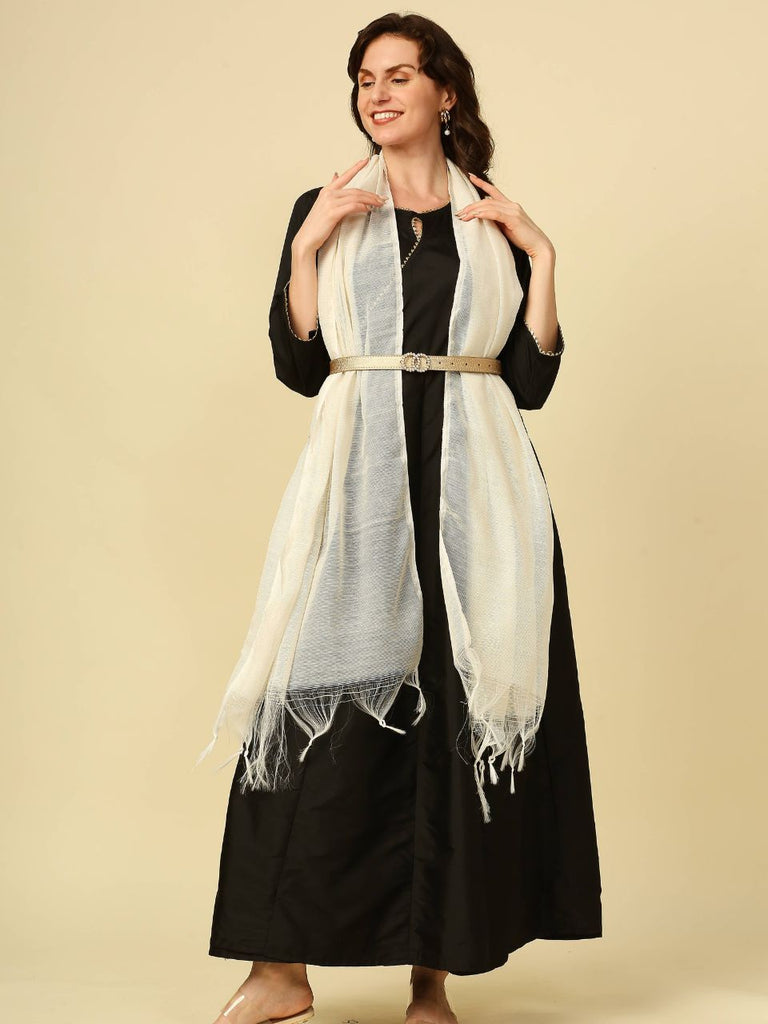 Off-White Printed Cotton Dupatta 1 main image 0