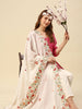 Embroidered off White & Multicoloured Pure Cotton Dupatta with Cutwork Border