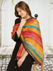 Multicoloured Striped Printed Art Silk Crushed Dupatta