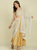 Off White Embroidered Net dupatta and Mirror work
