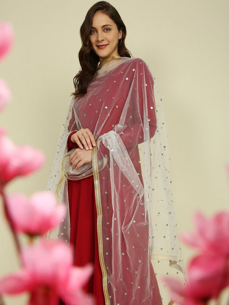 Golden Embellished Net Dupatta main image 0