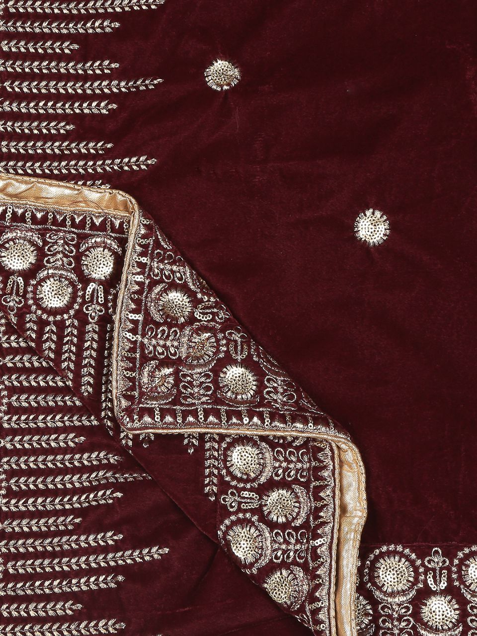Maroon Embellished Dupatta main image 0