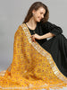 Yellow Ikat Printed Kota Cotton Dupatta With Gotta Patti Border