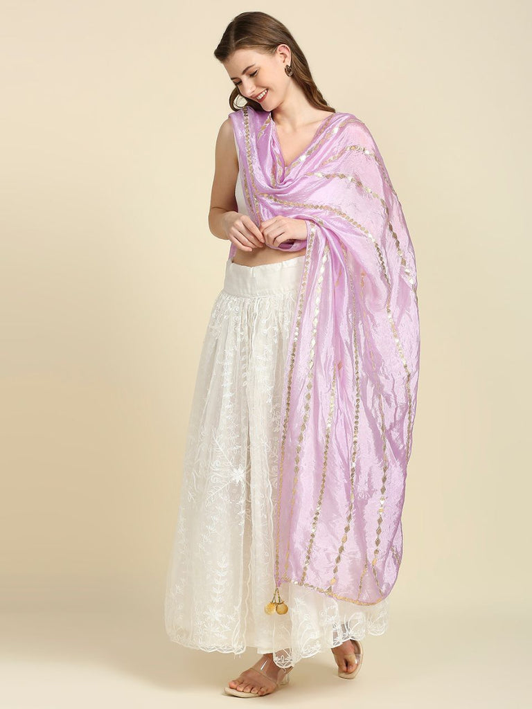 Maroon Gotta Patti Silk Blend Dupatta main image 1