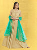 Embellished Green & Gold Net Dupatta