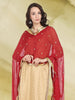 Maroon Embroidered Chiffon Dupatta