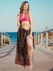 Black & Multi Satin Wrap Around Skirt Sarong