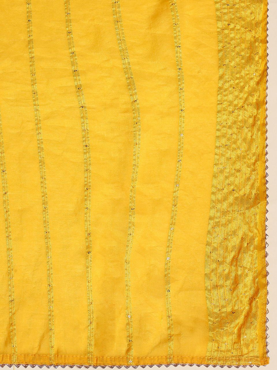 Yellow Cotton Chanderi Dupatta with Sequins Weaving  Dupatta Bazaar