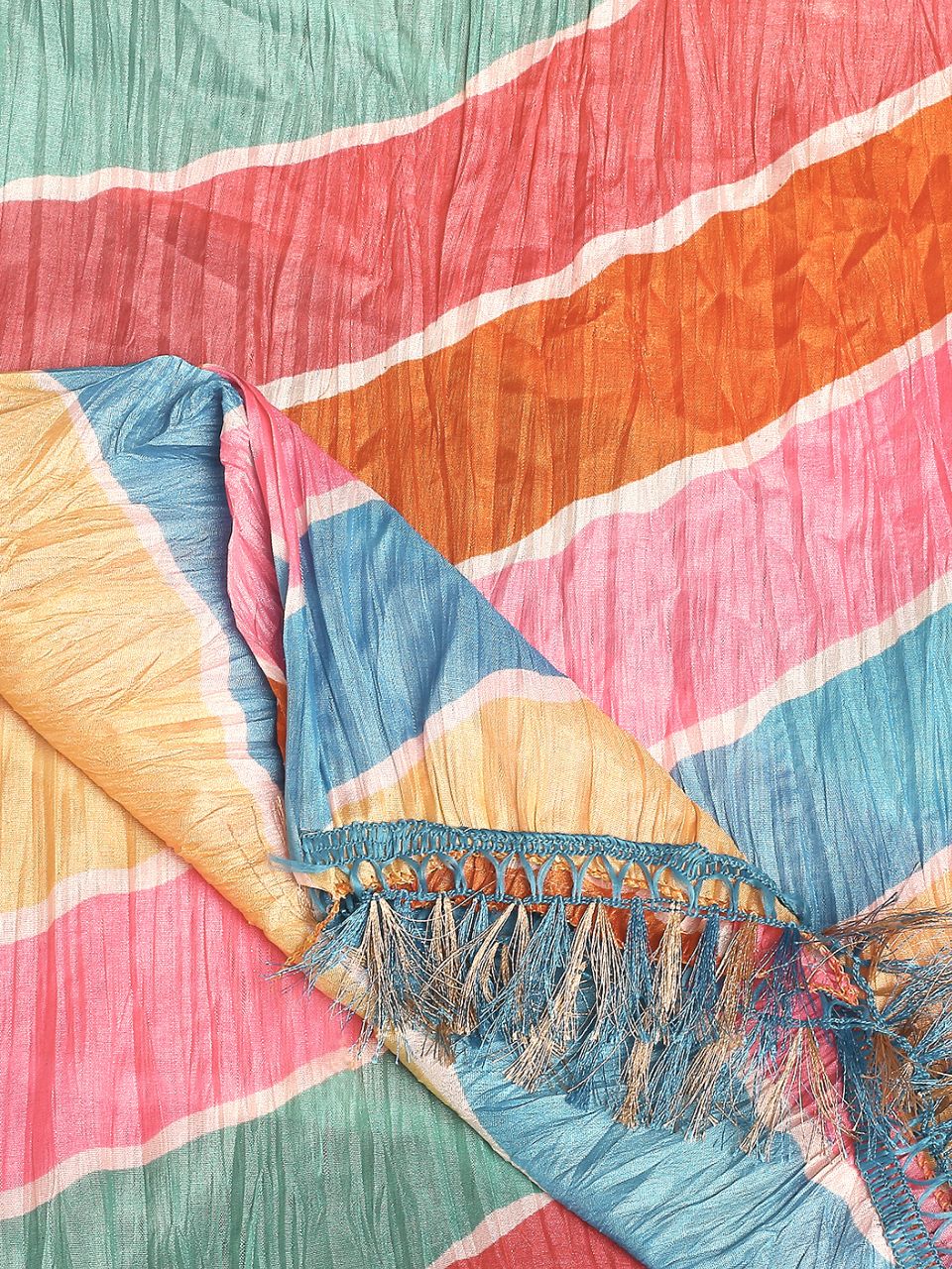 Magenta Striped Tissue Silk Dupatta