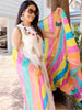 Multicolour Chiffon Dupatta with Gotta Work