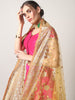 Yellow Net Dupatta with Sequins & Mirror Workwork