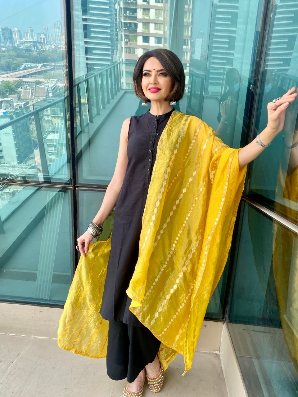 Black Gotta Patti Silk Dupatta main image 1