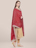 Maroon Bandhini Silk dupatta with Gotta Patti Border. freeshipping - Dupatta Bazaar