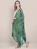 Green Bandhini Silk Dupatta freeshipping - Dupatta Bazaar