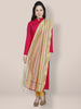 Beige & Multicoloured Striped Cotton Silk Dupatta freeshipping - Dupatta Bazaar