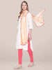 Shibori Dyed Orange & White Chiffon dupatta.. freeshipping - Dupatta Bazaar