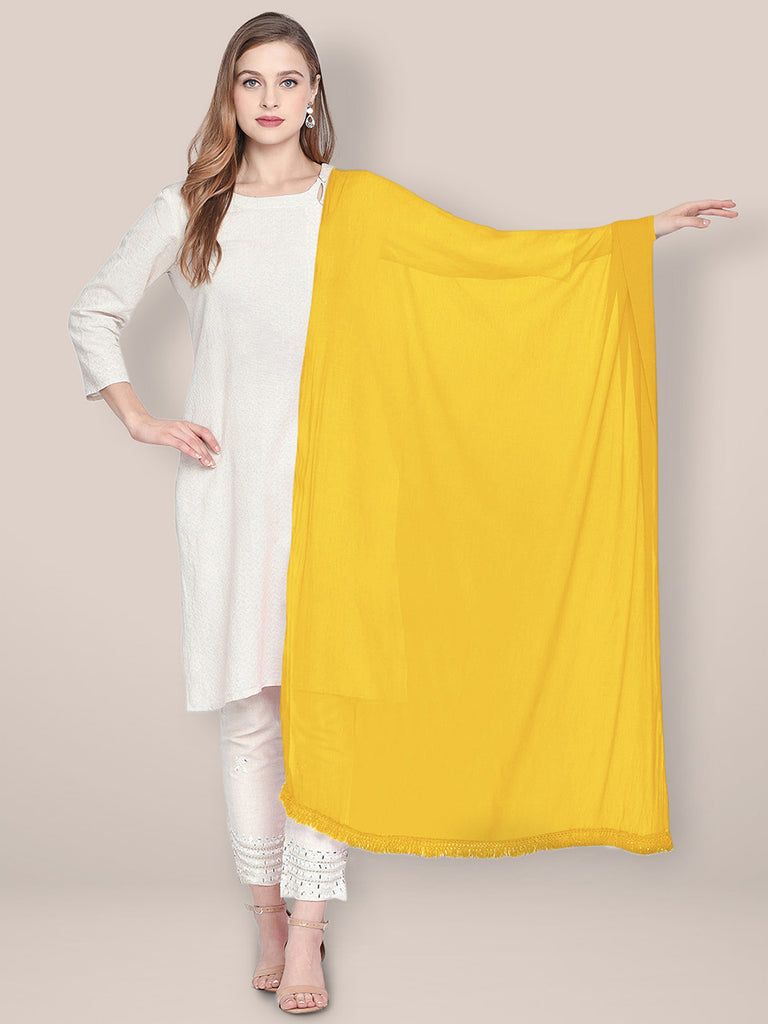 Lemon Yellow Chiffon Dupatta freeshipping - Dupatta Bazaar