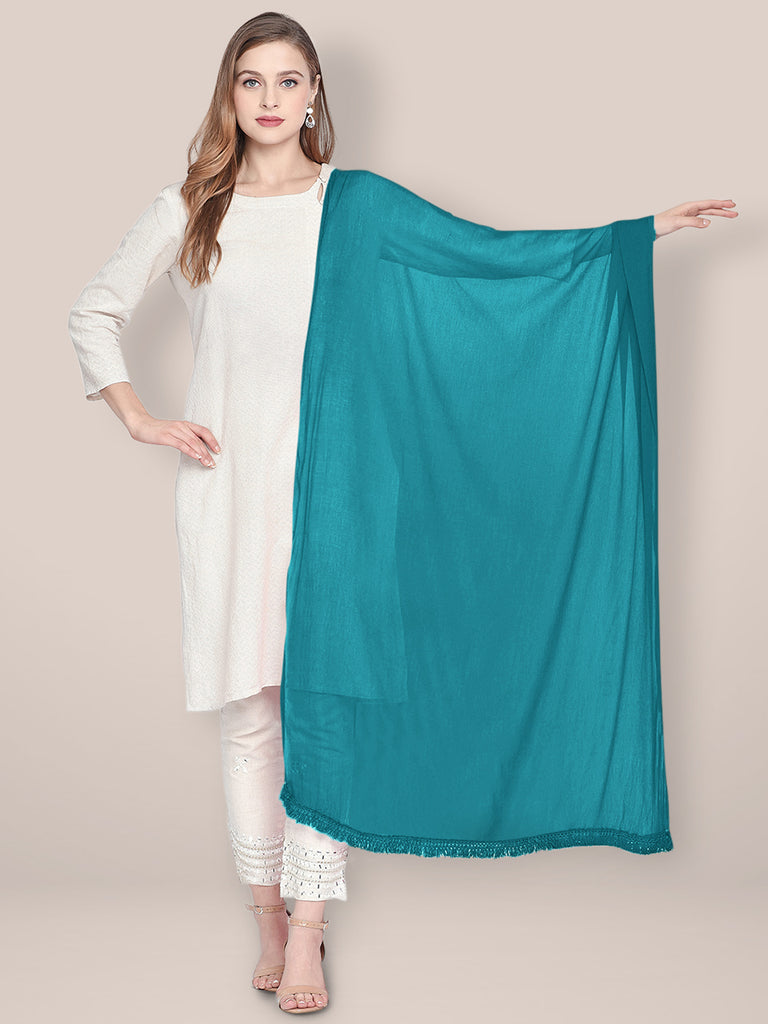 Teal Blue Chiffon Dupatta freeshipping - Dupatta Bazaar