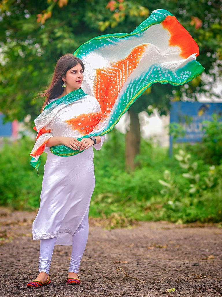 VASTRAMAY Girls Republic Day Special White Kurta Salwar Set – vastramay